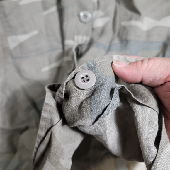 Rails Everett Camo Linen Blend Button Up Shirt Shacket Large - Picture 7 of 10